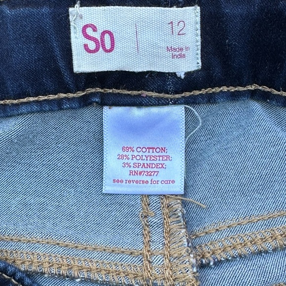 SO Kids Pull On Jegging Denim Jeans size 12 - Picture 6 of 6